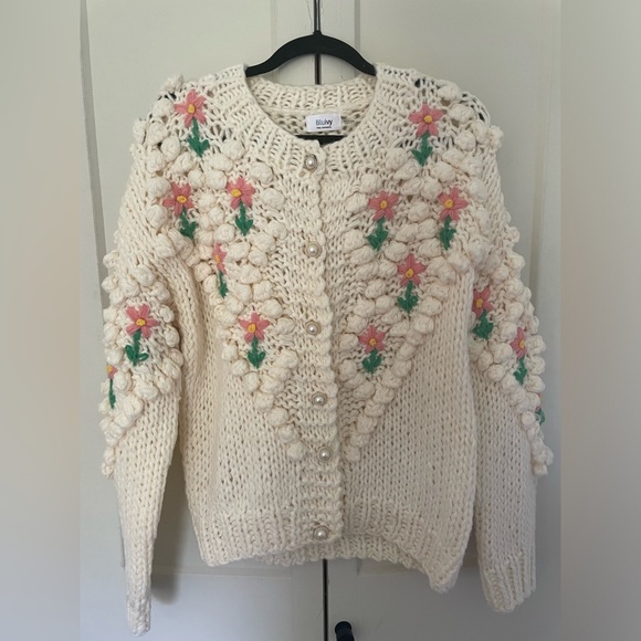 Chunky Floral Knit Cardigan - Picture 5 of 7